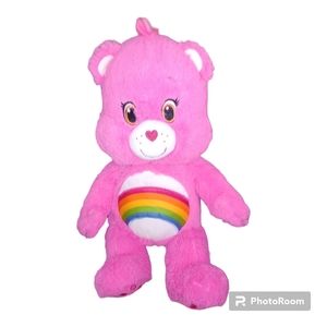 Build A Bear Workshop 18” Care Bear Cheer Bear Plush Pink Rainbow BAB 2015